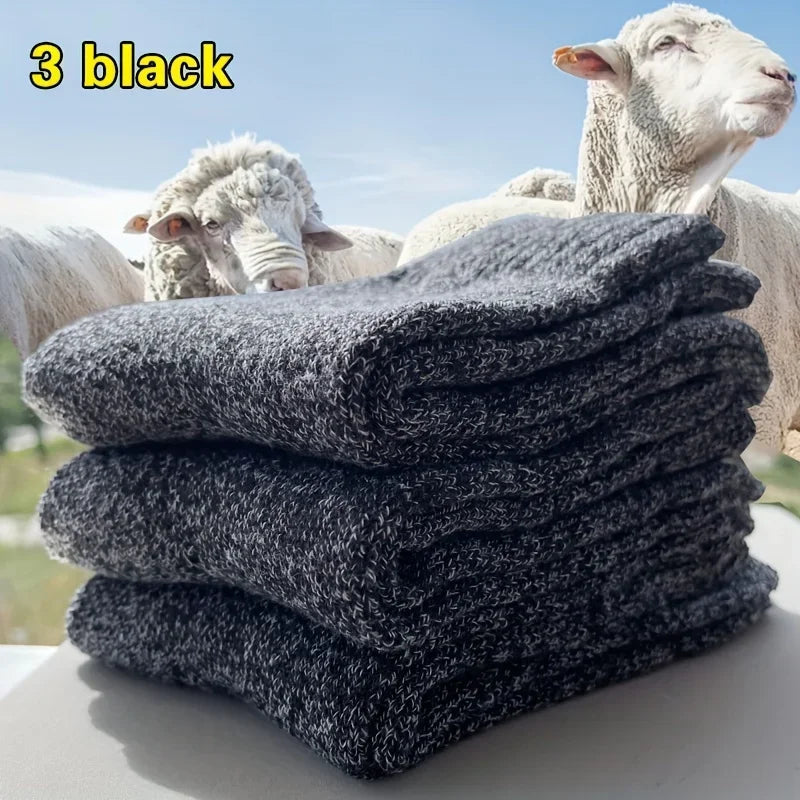 WinteraX Warm Socks, Thick Towel Mid-Calf Socks, Anti-Cold Snow Boots Socks Elastic Solid Color