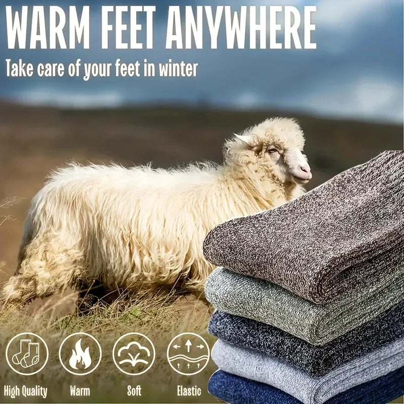 WinteraX Warm Socks, Thick Towel Mid-Calf Socks, Anti-Cold Snow Boots Socks Elastic Solid Color